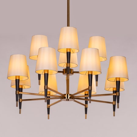 See The Unseen (Black, Gold) Fabric Chandelier