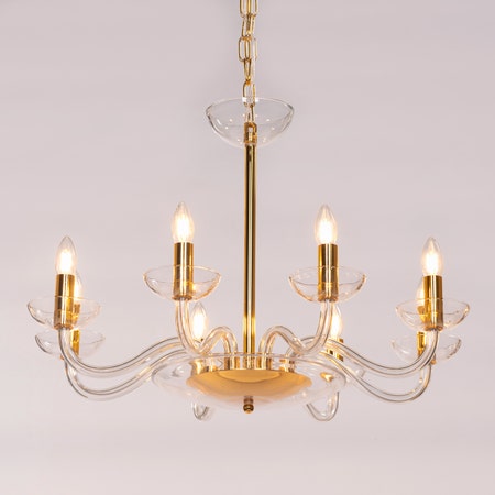 Be The Story (Medium, Gold) Clear Glass Chandelier