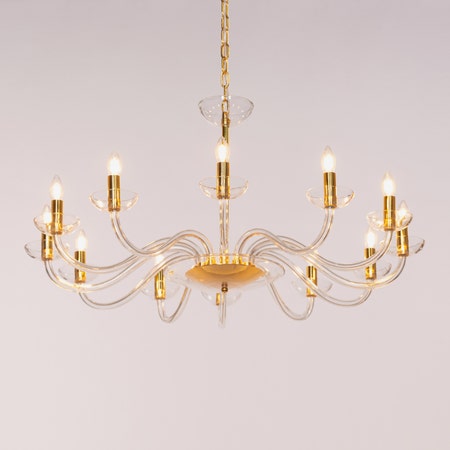 Be The Story (Large, Gold) Clear Glass Chandelier