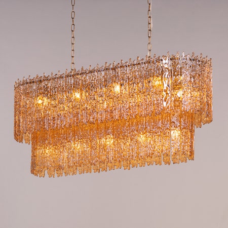 Sweeping Changes (Gold, Oval, Molten Wax-Styled) Crystal Chandelier