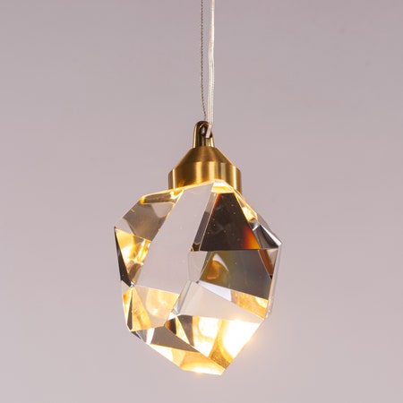 Pretty Prism (Gold, Built-In LED) Crystal Pendant Light