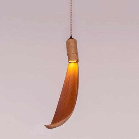 Show Me A Sign (Brown, Built-In LED) Wooden Pendant Light