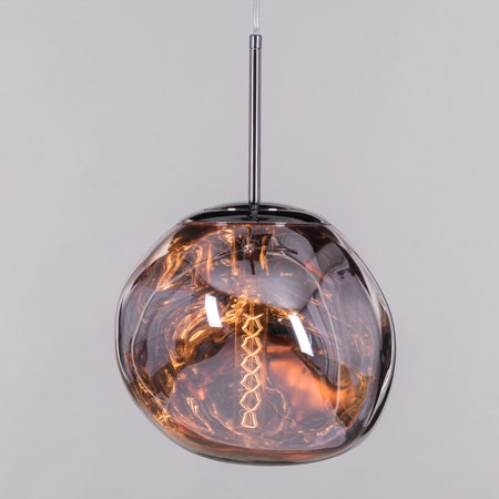 Ongoing Love (Small, Chrome, Smokey Grey) Glass Pendant Light