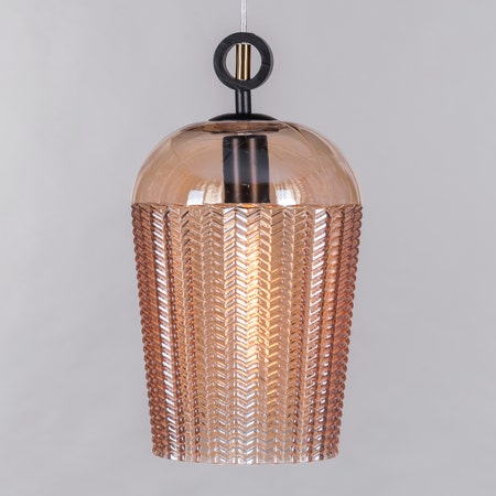 Calm Skies (Amber) Textured Glass Pendant Light