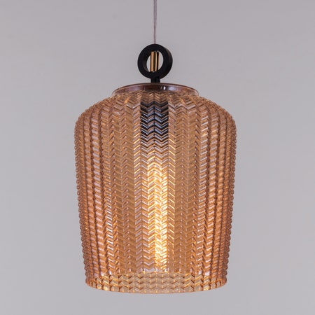 Forget Me Not (Amber) Textured Glass Pendant Light