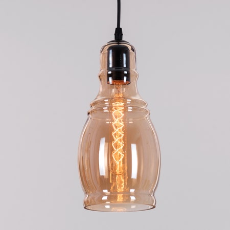 Caramelized Sugar Single (Amber) Glass Pendant Light