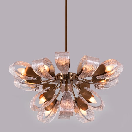 Endless Summer (Large, Gold) Glass Chandelier