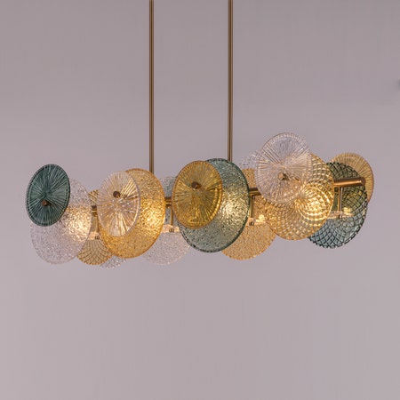 Set The Trend (Large, Horizontal, Gold) Textured Chandelier