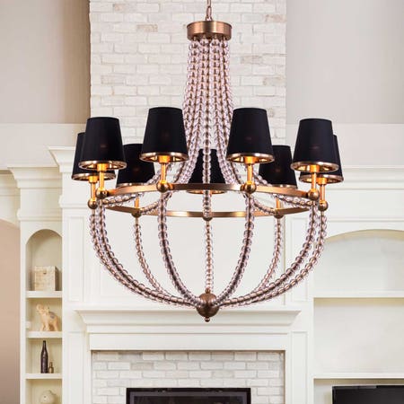 King's Gambit (Large, Gold) Crystal Chandelier