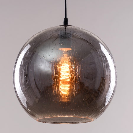 Cloud Burst (Smokey Grey, Waterdrop) Glass Pendant Light