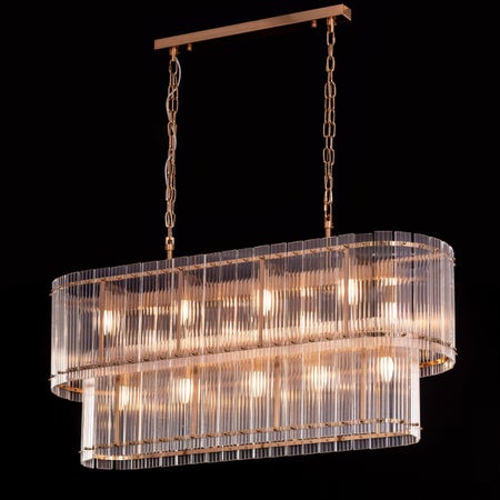 Take Me To The Hamptons (Large, Oval, Gold) Crystal Chandelier