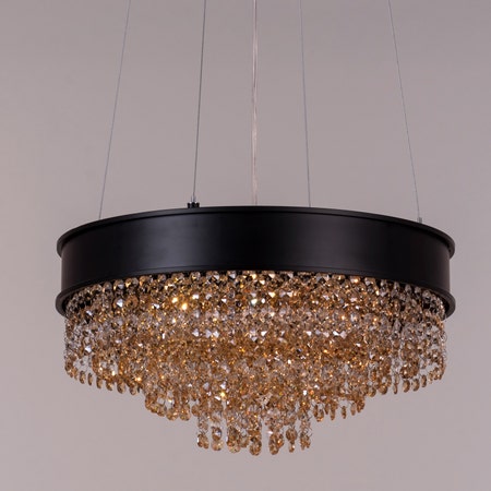 Black Tie (Small, Gold) Crystal Chandelier