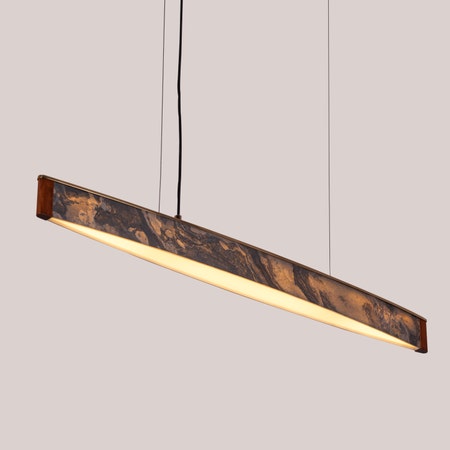 In The Clouds (Gold, LED) Stone Veneer Pendant Light