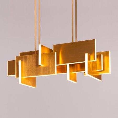 Fires Of Heaven (Medium, Grunge Gold, 3 Color Dimmable LED with Remote Control) Chandelier