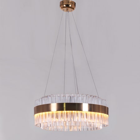 Lighting Up Lisbon (Small, Gold, Dimmable LED With Remote Control) Crystal Chandelier