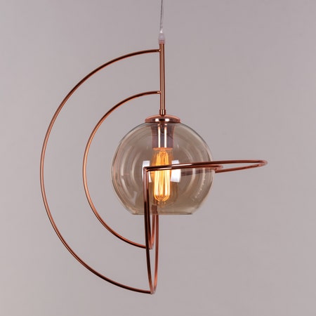 Glamster (Rose Gold) Cognac Glass Pendant Light