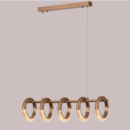 Lot To Unpack (Large, Gold, Dimmable LED with Remote Control) Chandelier