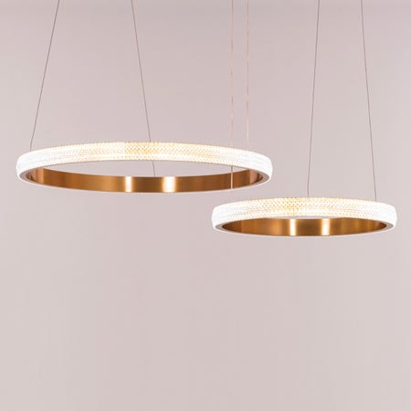 Love Reaction (Double, Gold, Dimmable LED with Remote Control) Chandelier