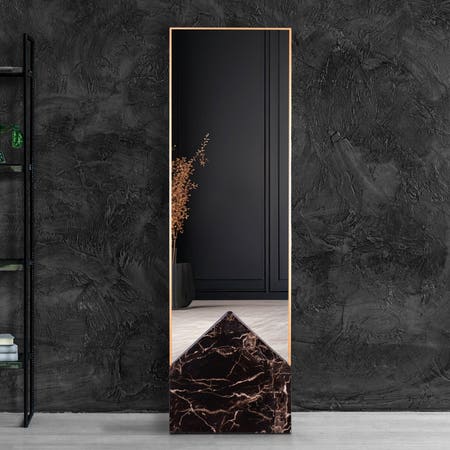 Looking Glass (Black, Brown) Standing Mirror