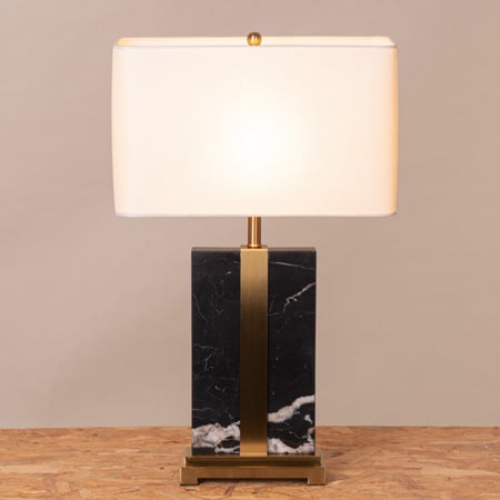 Wings Break Free (Black, Gold) Marble Table Lamp