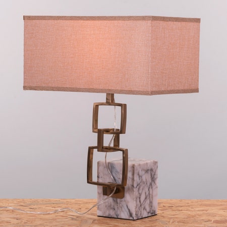 Roman Summer (Gold, White) Marble Table Lamp