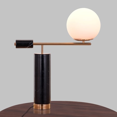 Blind Sighted (Black, Gold, Smart LED) Marble Table Lamp