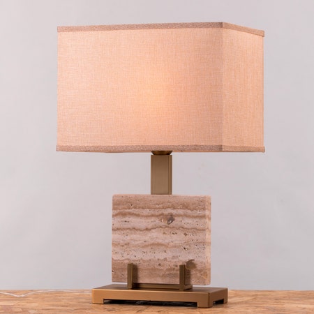 Marbled Travatino (Rectangle, Beige) Table Lamps