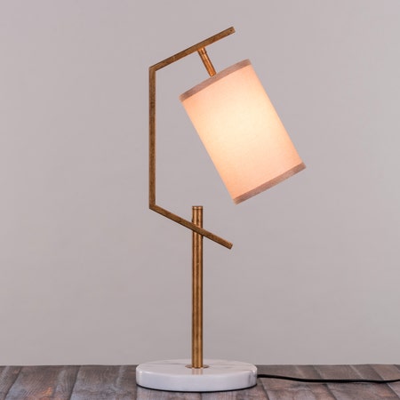 Effortless (Antique Gold, White) Marble Table Lamp