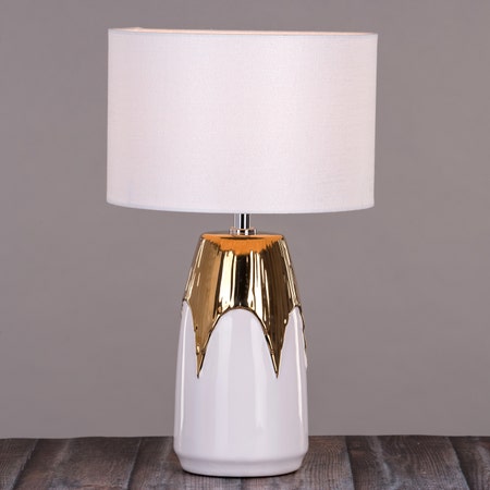 The Coronation (White, Gold) Ceramic Table Lamp