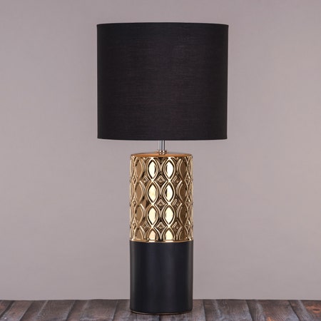 Gold Rush (Black, Gold) Ceramic Table Lamp