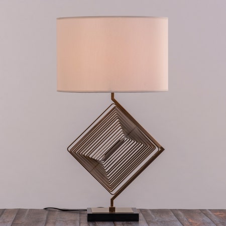 Stepping Stone (Gold, Black) Marble Table Lamp