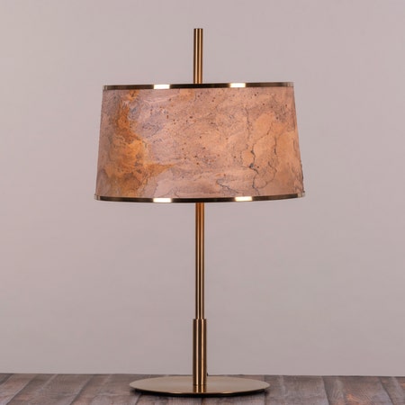 Clean Slate (Gold) Stone Veneer Table Lamp