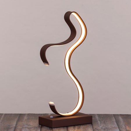 Work Your Way (Brown, Dimmable LED with Remote Control) Table Lamp