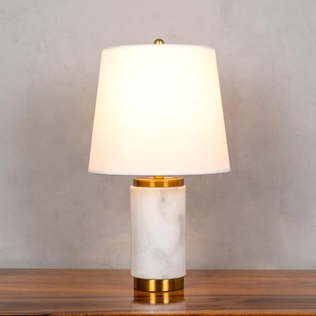 Lasting Love (White, Gold) Marble Table Lamp