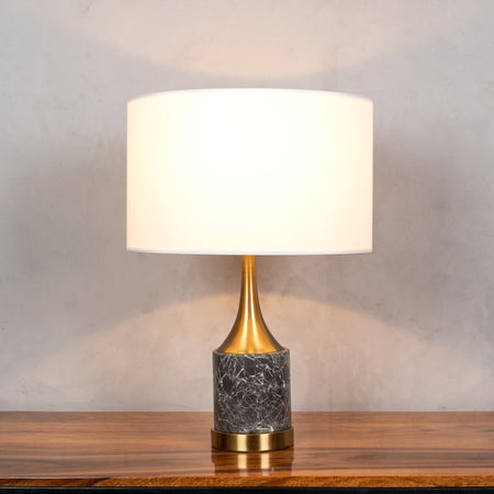 The Way I Am (Gold, Black) Marble Table Lamp