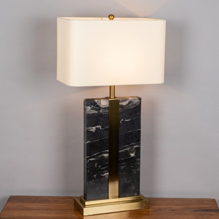 Fall In Love (Extra Large, Gold, Black) Marble Table Lamp