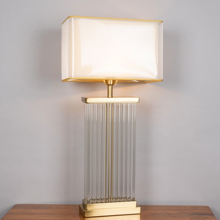 Falling For You Grand (Extra Large, Gold) Glass Tube Table Lamp