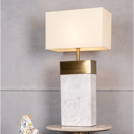 Rain Cloud (Extra Large, White, Gold) Marble Table Lamp