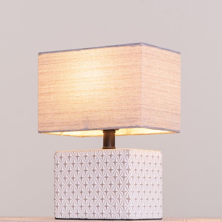 Cobblestone Corner (White, Grey) Table Lamp