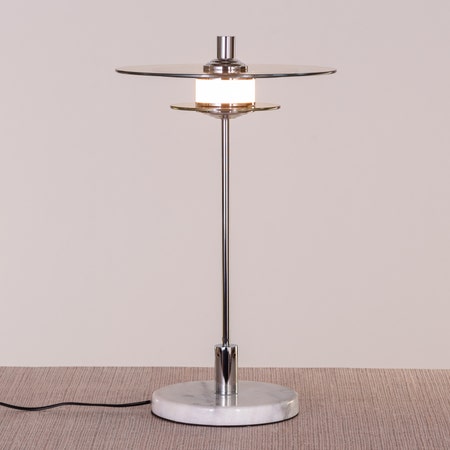 When It Counts (Chrome, Amber, Built-In LED) Marble Table Lamp