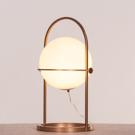 Great Not Good (Gold, White) Frosted Glass Table Lamp