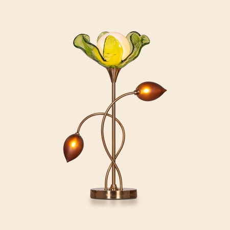 Midori Harmony (Gold, Green & Amber) Tinted Glass Table Lamp