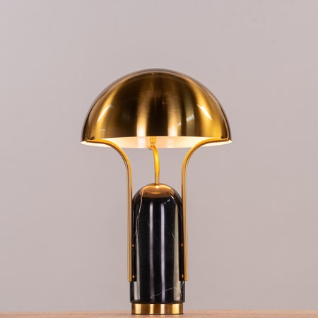 Painkiller (Black, Gold) Marble Table Lamp