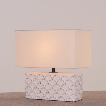 Inviting Dreams (White, Grey) Ceramic Table Lamp