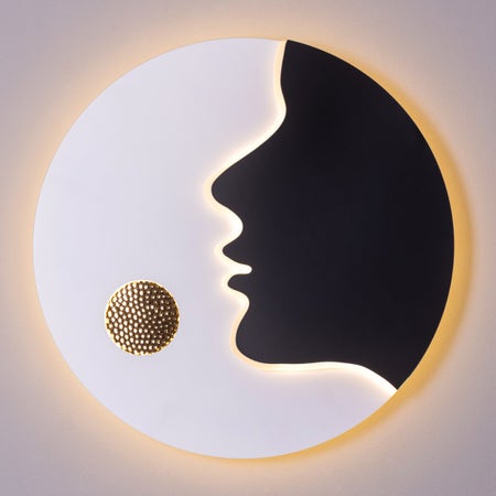 Who You Are (Black, White, Built-In LED) Wall Light