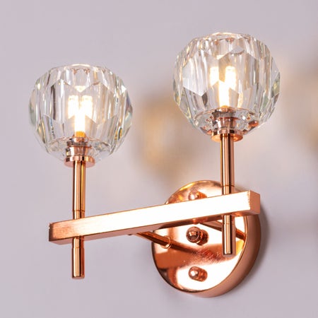 White Diamond (Double Stem) Wall Light