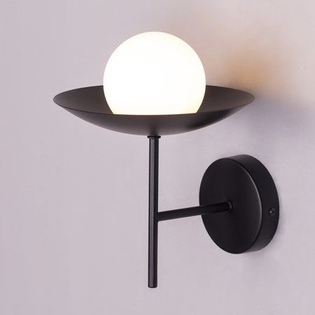 Why Not Me (Black) Frosted Glass Wall Light