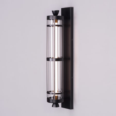 Travel Light (Black) Built-In LED Clear Glass Wall Light