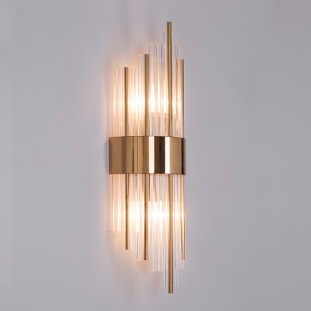 Carry My Heart (Gold) Glass Tube Wall Light