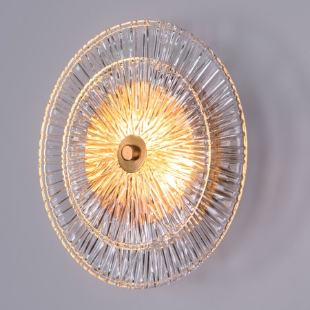 Feel My Crown (Gold) Textured Glass Wall Light